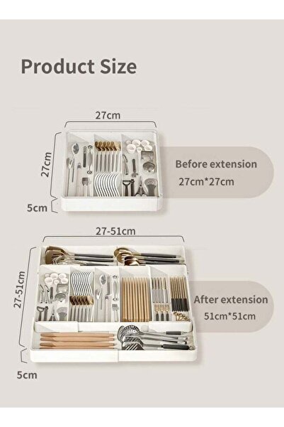 Arabest Telescopic Cutlery Storage Box
