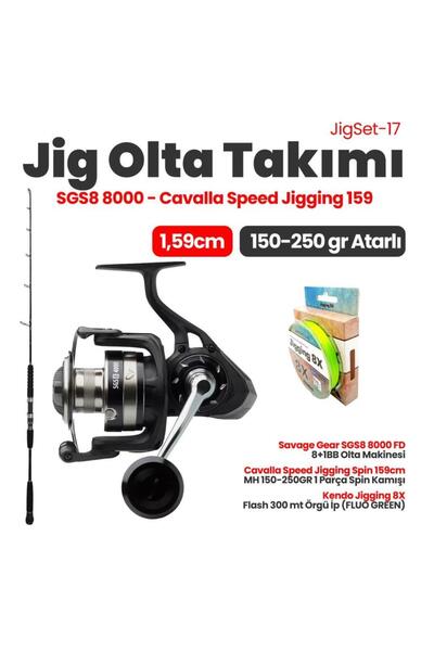 Okuma Cavalla Speed Jigging Spin 159cm 150-250gr Kamış- Savage Gear SGS8 8000...