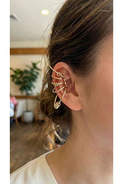 Carmella Brass Ring Model Gold Color Cartilage Earrings Rsrbj34-Esrdns