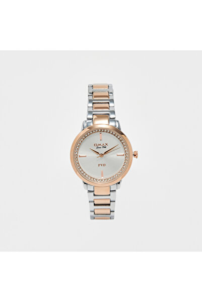 Omax Women's Silver & Gold Stainless Steel Strap Analog Wristwatch - 00OYY010...