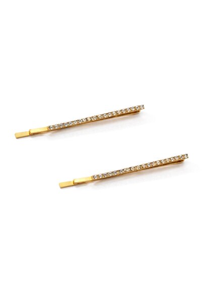 New Obsessions Elegant Stone Gold Color 2-Piece Wire Buckle Set