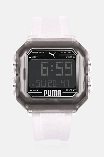 Puma Men P5036 Rubber Digital Watch 40 mm, White