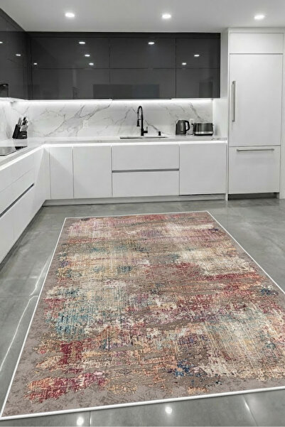 CENTER AVM Renkli Halı Leke Tutmaz Mutfak Halısı Makinede Yıkanabilir Kaymaz ...