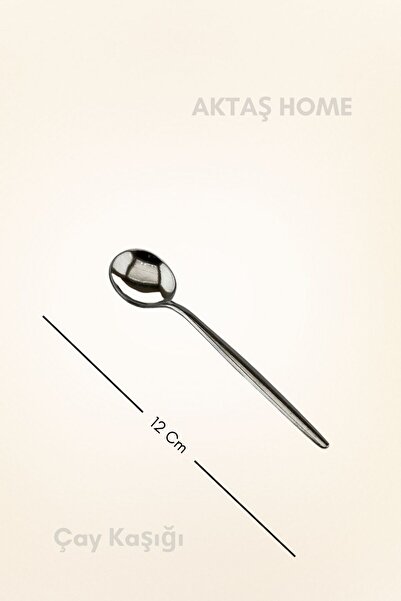 aktaş home Round Yeni Nesil 6'lı Çay Kaşığı Paslanmaz Çelik