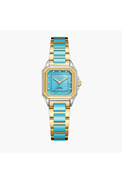 Omax ساعة أنيقة من السيراميك بلونين