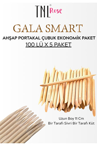 gala smart Ahşap Portakal Çubuk 100x5 Paket Tırnak Eti Çubuk