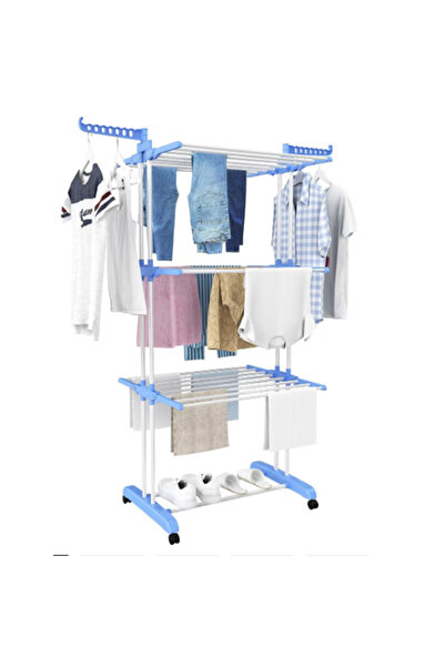 Sumkyle Clothes Drying Rack, Large 4-Tier Foldable Drying Rack Clothing Movab...