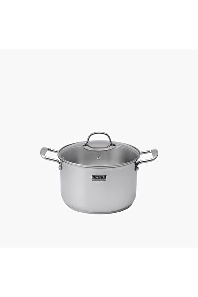 ROSSETTI Agostini Stainless Steel Stock Pot with Lid - 24 cms