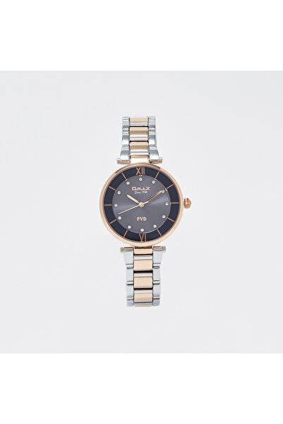 Omax Women's Silver & Gold Stainless Steel Strap Analog Wristwatch - 00OYY004...