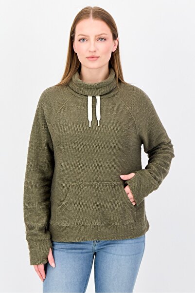 aerie Offline By Women Turtle Neck Textured Long Sleeve Sweater, Olive