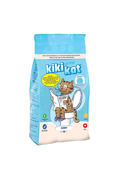 Kikikat رمل قطط كيكي كات الأبيض المتكتل من البنتونيت 10 لتر (8.7 كجم) - نظيف،...