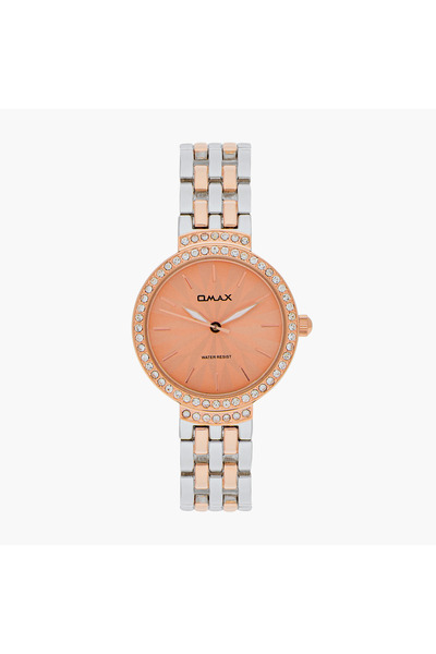 Omax Women's Silver and Rose Gold Analog Wrist Watch 00JED254N00F