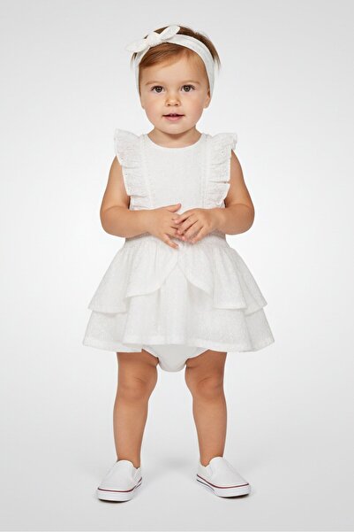 NANETTE LEPORE Toddlers Girl 3 Pcs Embroidered Dress, Panty And Headband Set,...