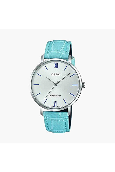 Casio Women Blue Analog Genuine Leather Strap Watch -LTP-VT01L-7B3UDF
