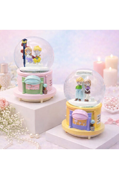 Store Mutlu Aşıklar Tasarımlı Büyük Kar Küresi 18x9,5 cm | Romantik Masa Üstü...