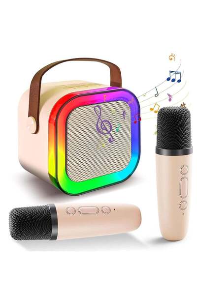 Generic جهاز كاريوكي جديد للأطفال – مكبر صوت بلوتوث محمول لطيف مع ميكروفون لا...