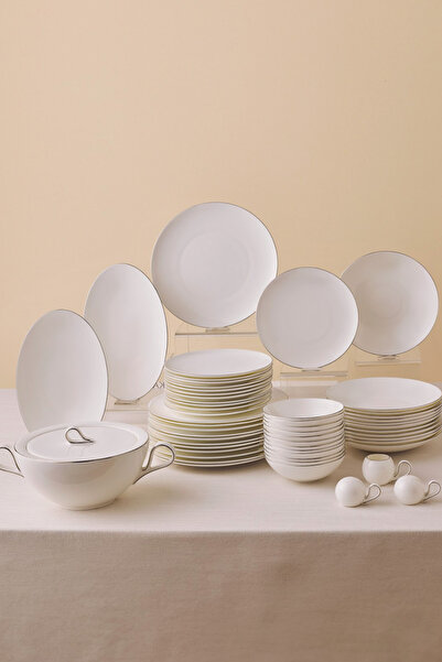 Karaca Fine Pearl Extra Chanak 55 Parça 12 Kişilik Yemek Takımı Platin