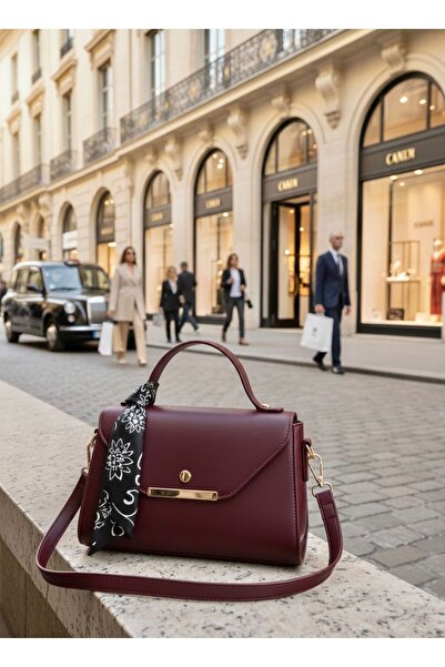 Handley حقيبة يد وكتف فاخرة مع تفاصيل الوشاح وحزام متقاطع