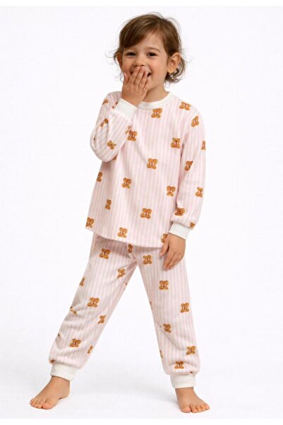 Emilakids Teddy Bear Patterned Interlock Long Sleeve m Transitional Girls Paj...