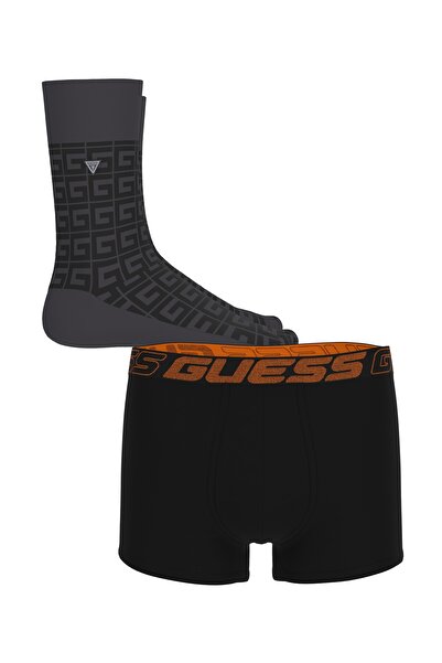 Guess Siyah Erkek Çamaşır Takımı SOCKS+TRUNK PACK