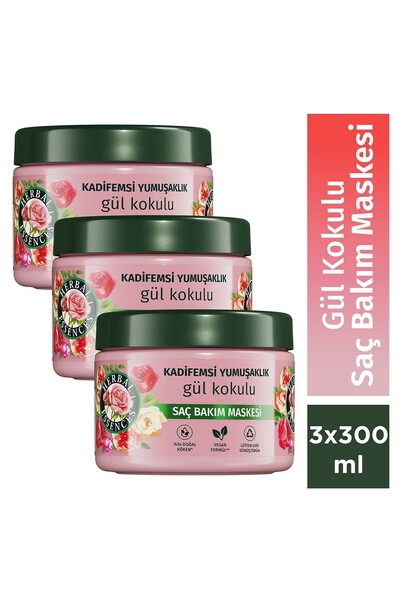 Herbal Essences Kadifemsi Yumuşaklık Gül Kokulu Saç Maskesi 300ml x3