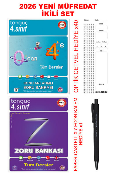 Tonguç Yayınları 4. Sınıf Zoru Bankası Tüm Dersler + 0'dan 4'e Konu Anlatımlı...