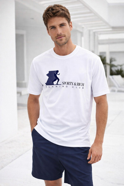 Rich Tricou sport cu mânecă scurtă cu imprimeu pentru bărbați