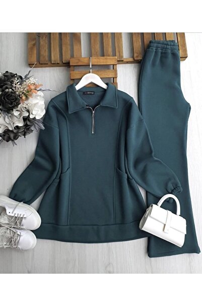 TrendParis Three-Thread Half-Zip Detailed Suit