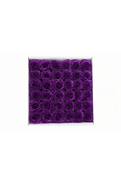 OEM Set of 30 purple artificial roses with glitter, decoration and elegant gift