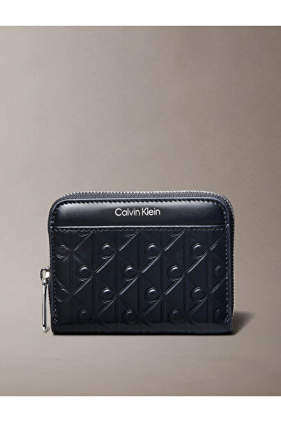 Calvin Klein Toate cele cu imprimeu portofele negre pentru femei cu fermoar î...