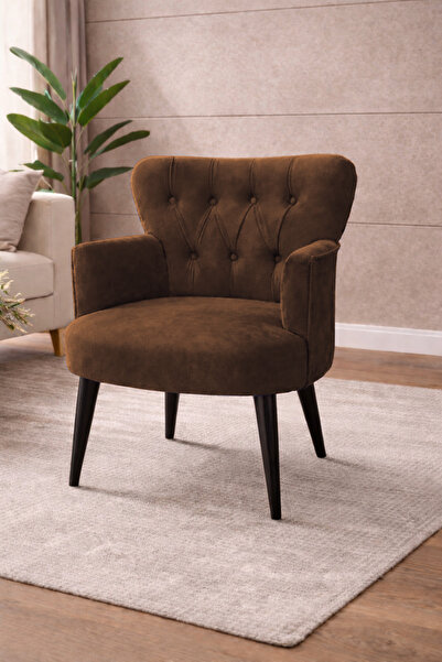 WATERYBROOK Modern Babyface Kumaş Berjer Koltuk – Ahşap Siyah Ayaklı | KAHVER...