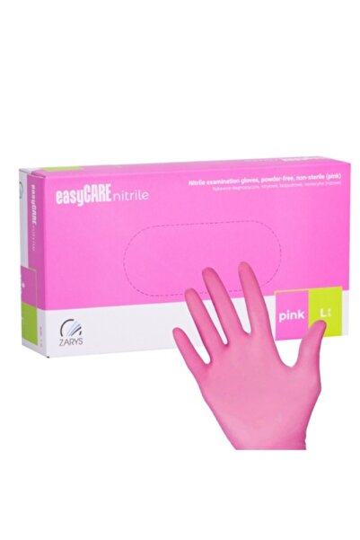 Allepaznokcie Cutie cu 100 de mănuși roz din nitril, mărimea L