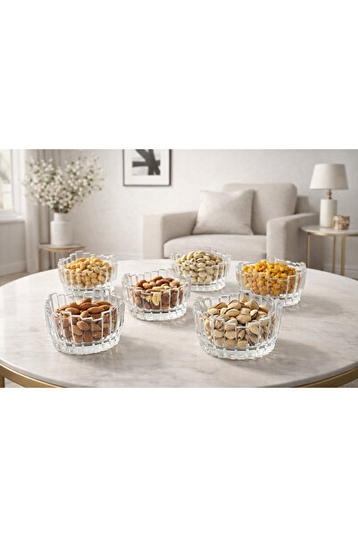 YzHome 6-Piece Glass Bowl Presentation Plate Snack Plate Asymmetrical Plate 1...