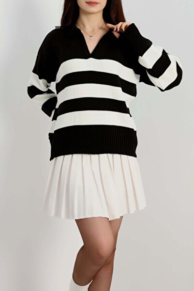 KapadokyaButik سترة تريكو سوداء-إكرو