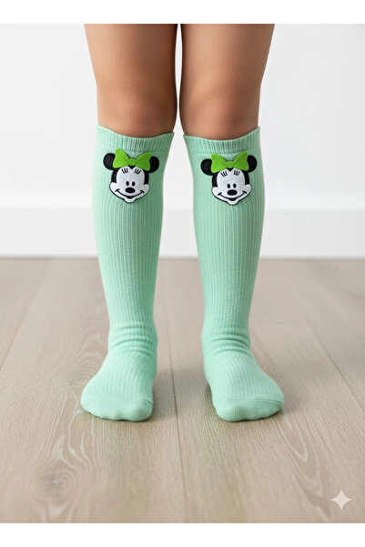 BİGÜMEX Girls' Mickey Knee-High Socks 3-Piece Set 1/5 Years Old
