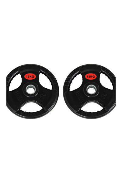 Generic Olympic Barbell Weight Plates 51mm Cast Iron 15kg x 2 Pair Total 30kg...