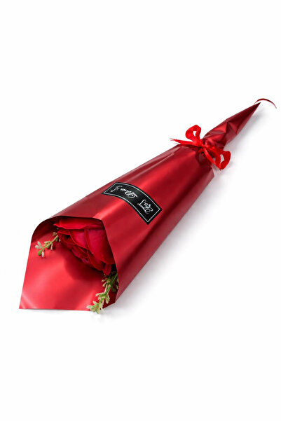 OEM Decorative bouquet with elegantly wrapped red rose, romantic gift 34 cm