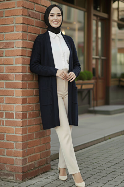 benguen Pocketed Knitwear Cardigan R4442 Navy Blue