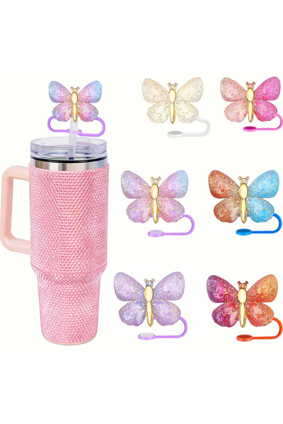 Dilekita غطاء بلاستيكي متوافق مع الترمس مصنوع من الراتنج اللامع المتدرج على ش...