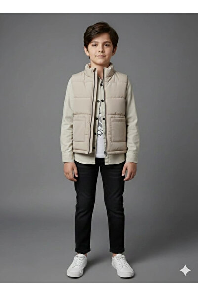 Yonca Çocuk Babali Kids 7162 Combed Cotton Vest Shirt with Pants 4-Piece Set