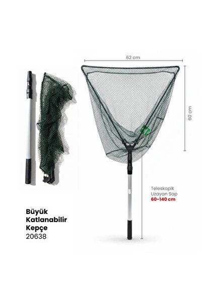 Alamatra Teleskopik 140 cm Katlanır Ağ File Kepçe