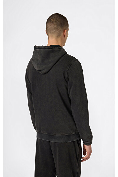 Champion Icons Wash Full Zip Hoodie Sweatshirt Siyah Erkek Sweatshirt - 221758-KK001