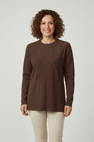 Ravencia Women's Knitwear Transitional Cold Yarn Crew Neck Young Mother Sweater