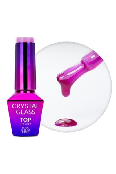 Allepaznokcie MollyLac Top No Wipe Crystal Glass Purple 10 g