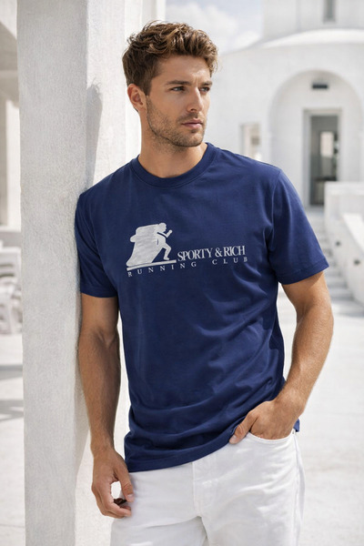 Rich Tricou sport cu mânecă scurtă cu imprimeu pentru bărbați