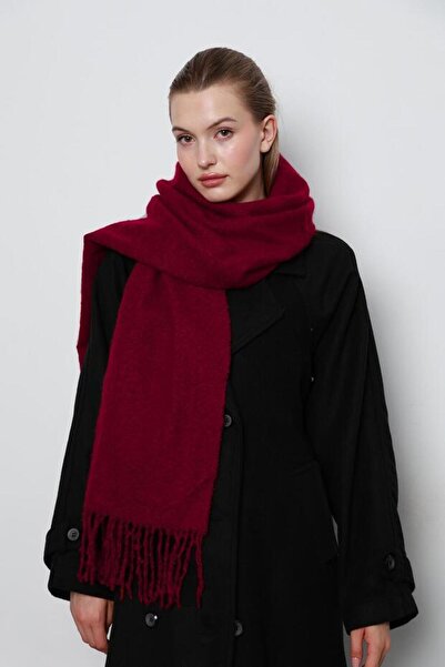 Generic وشاح شتوي أنيق بلون الكرز شال دافئ بتصميم كلاسيك