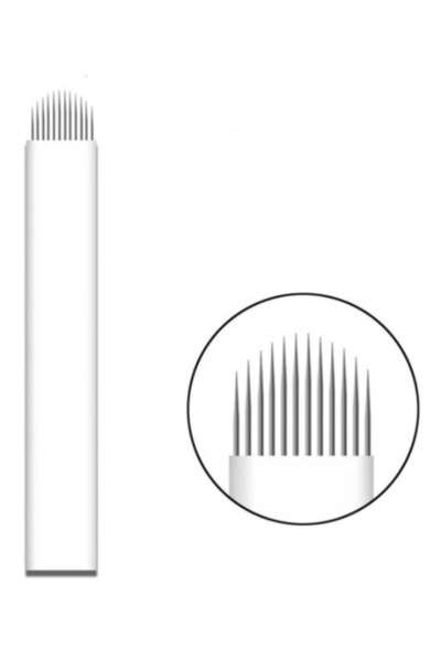 Face Deep 10 قطع إبرة مايكروبليدنج دائمة للمكياج بـ 12 سنًا، إبرة مايكروبليدن...