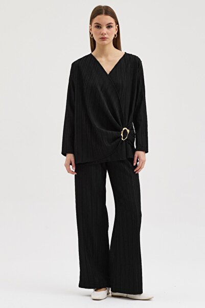 Lijuri Accessory detailed comfortable Double-Breasted collar set 10294