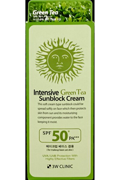 3W CLINIC كريم واقي من الشمس بخلاصة الشاي الأخضر المركز