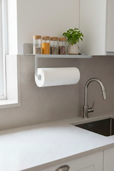 Grandmix رف معدني للمطبخ وحامل مناشف ورقية ومنظم لحفظ التوابل